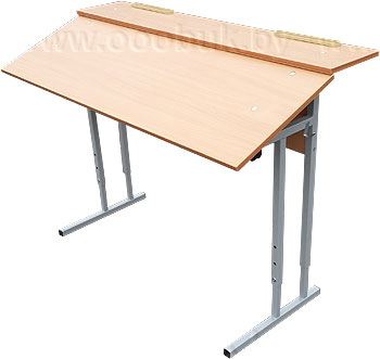 Стол школьный ученический с регулируемой высотой и наклоном крышки стола 2-х местный  СРВН-2